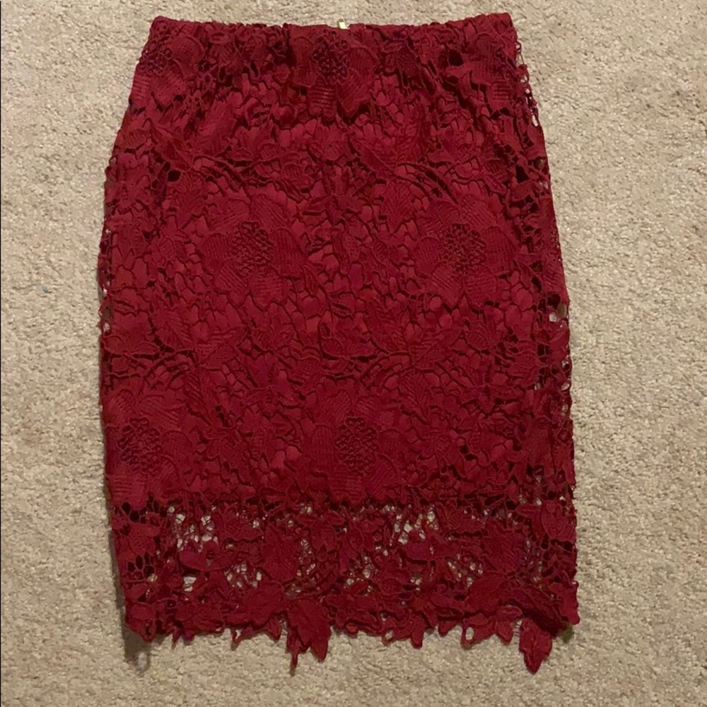 Red pencil skirt